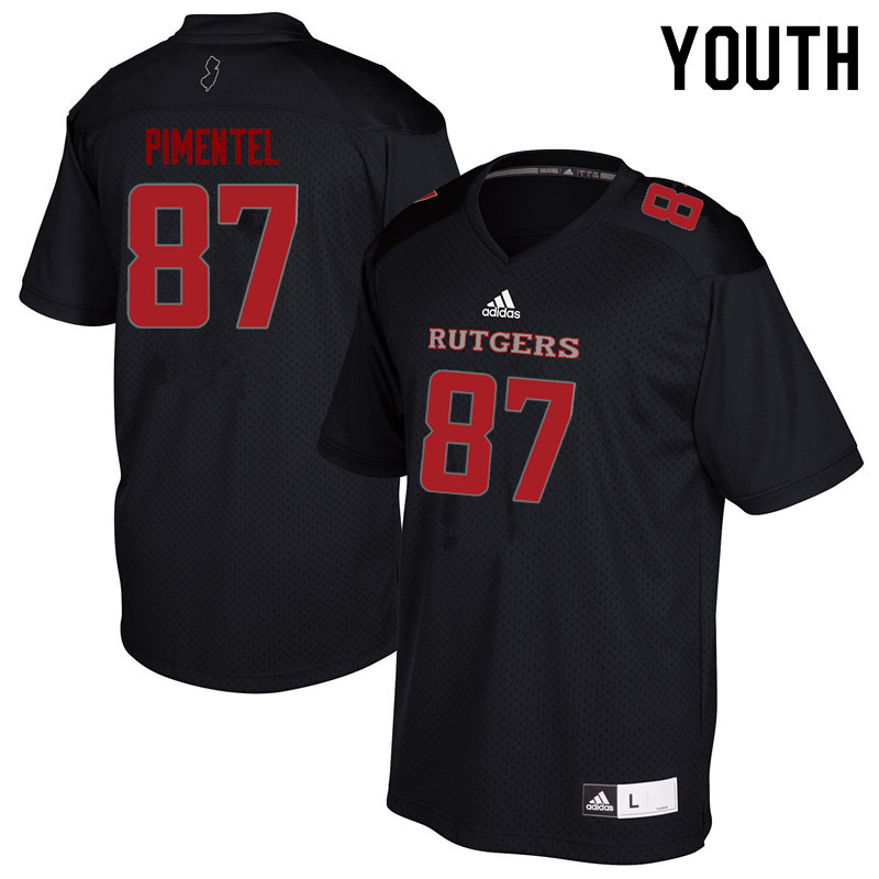 Youth #87 Jonathan Pimentel Rutgers Scarlet Knights College Football Jerseys Sale-Black